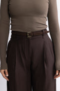 Nicola Belt - Dark Brown Suede
