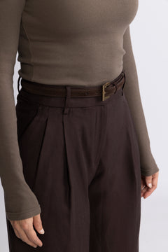 Nicola Belt - Dark Brown Suede