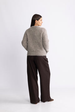 Gabriella Ls Button Cardigan Ex - Steel Gray Melange