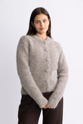 Gabriella Ls Button Cardigan Ex - Steel Gray Melange