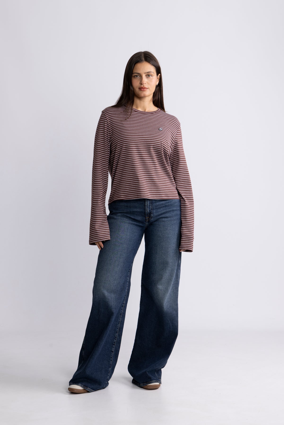 Street Stripe Long Sleeve - Burgundy Stripe