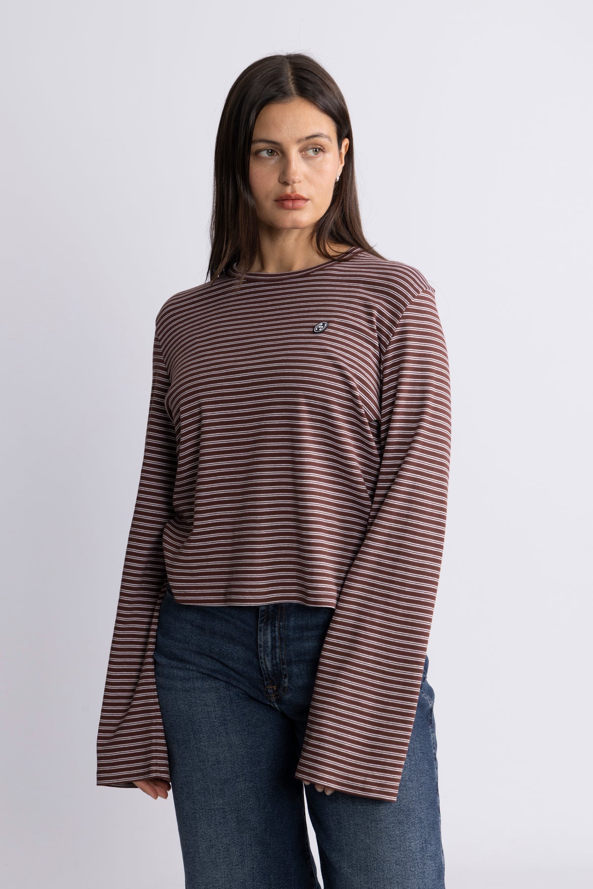 Street Stripe Long Sleeve - Burgundy Stripe