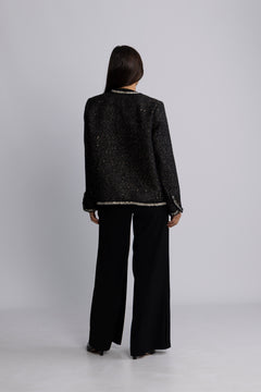 Yasunida Ls Oversize Tweed Jacket - Black