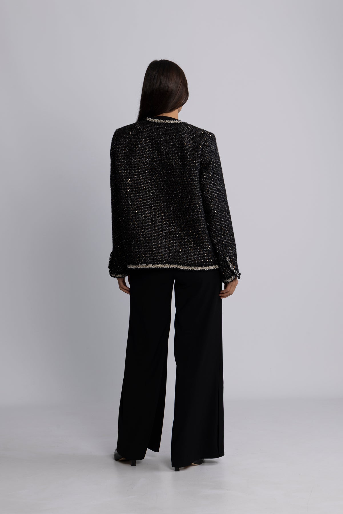 Y A S Jakker Yasunida Ls Oversize Tweed Jacket Black Villoid y-a-s-jakker-yasunida-ls-oversize-tweed-jacket-black-villoid