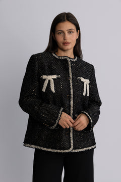 Yasunida Ls Oversize Tweed Jacket - Black