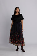 Yasromantica Hw Long Skirt S - Show - Black Romantica Aop