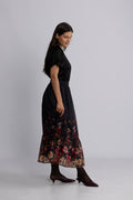 Yasromantica Hw Long Skirt S - Show - Black Romantica Aop