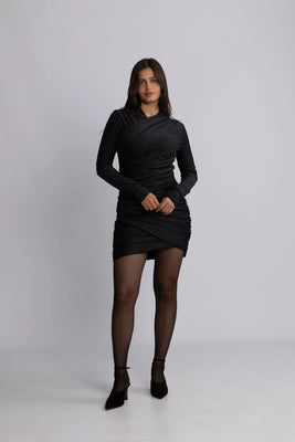 Velvet Ls Mini Dress - Black