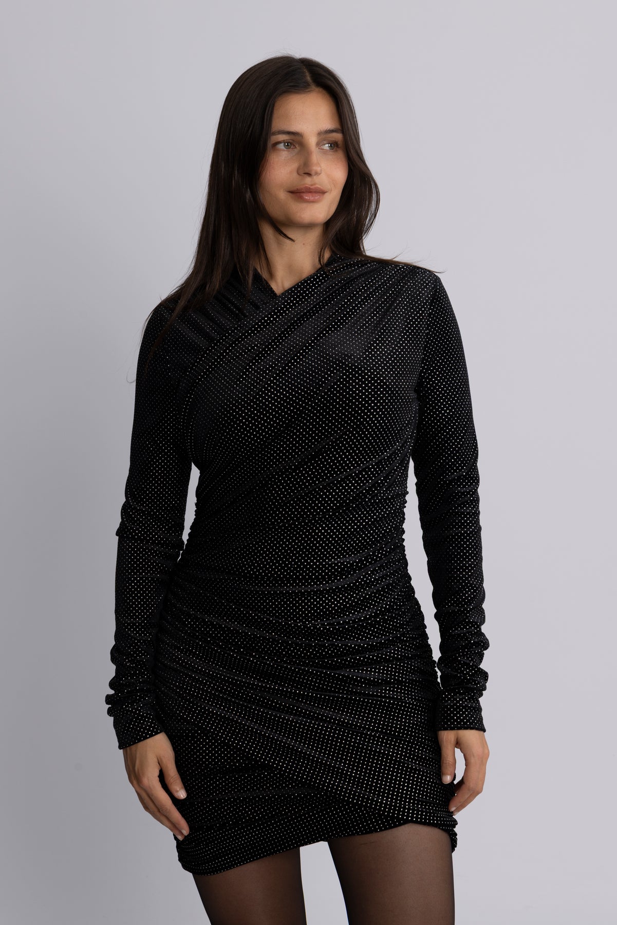 Velvet Ls Mini Dress - Black