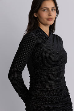 Velvet Ls Mini Dress - Black