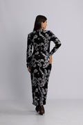 Yasflorana Ls Long Dress - Black Silver Sequins