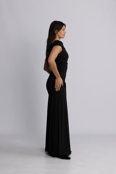 Maxi Asymmetric Dress - Black