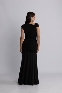 Maxi Asymmetric Dress - Black