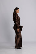 Sequins Bow Mini Dress - Chicory Coffee