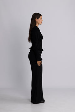 Yaspira Ls Smock Top - Black