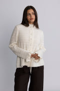 Yasthellis Ls Knit Cardigan S. - Star White