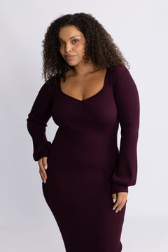 Janet Knit Dress - Burgundy