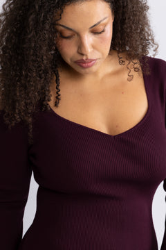 Janet Knit Dress - Burgundy