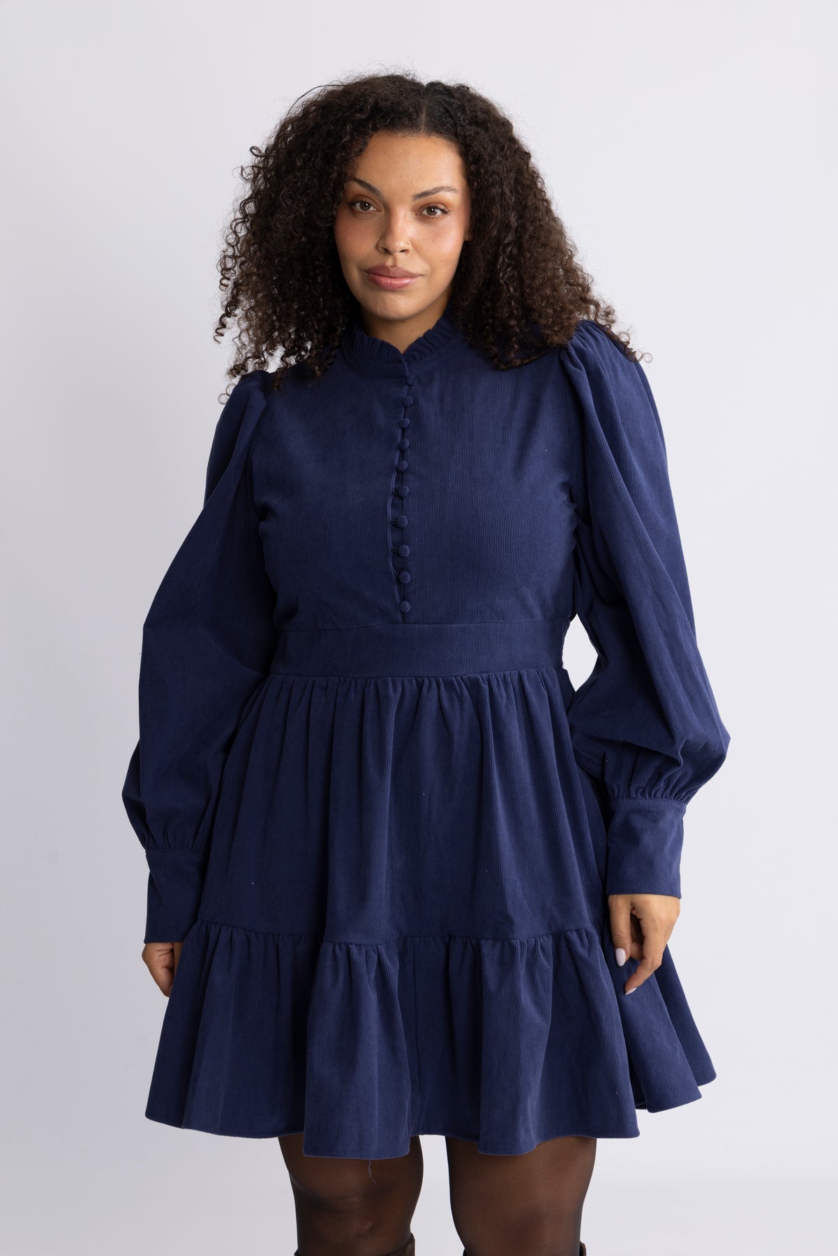 Liv Cord Solid B Dress - Blue