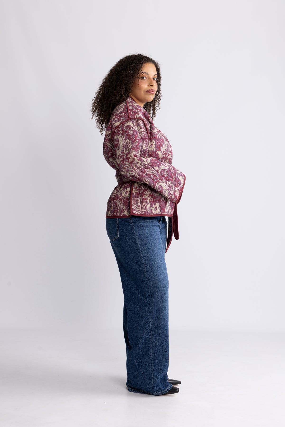 Una Quilted Jacket - Wine Paisley