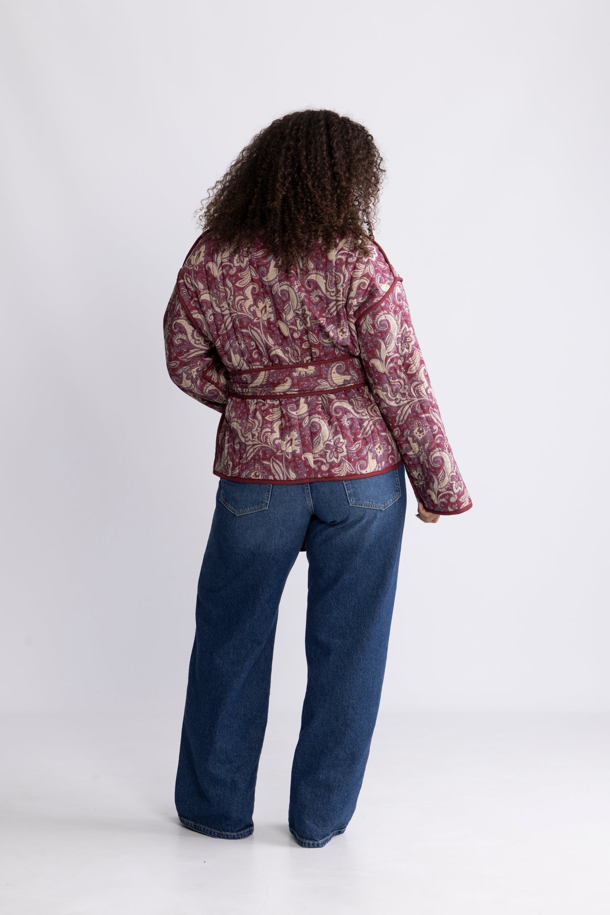 Una Quilted Jacket - Wine Paisley