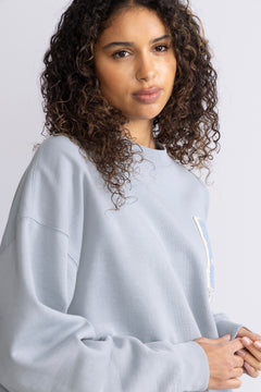 Miles Oversized Sweatshirt Letterman - Pastel Blue