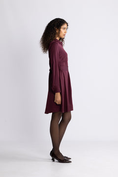 Paola Regular Ls Short Shirt Dress B - Fig