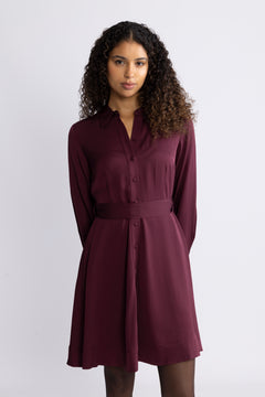 Paola Regular Ls Short Shirt Dress B - Fig