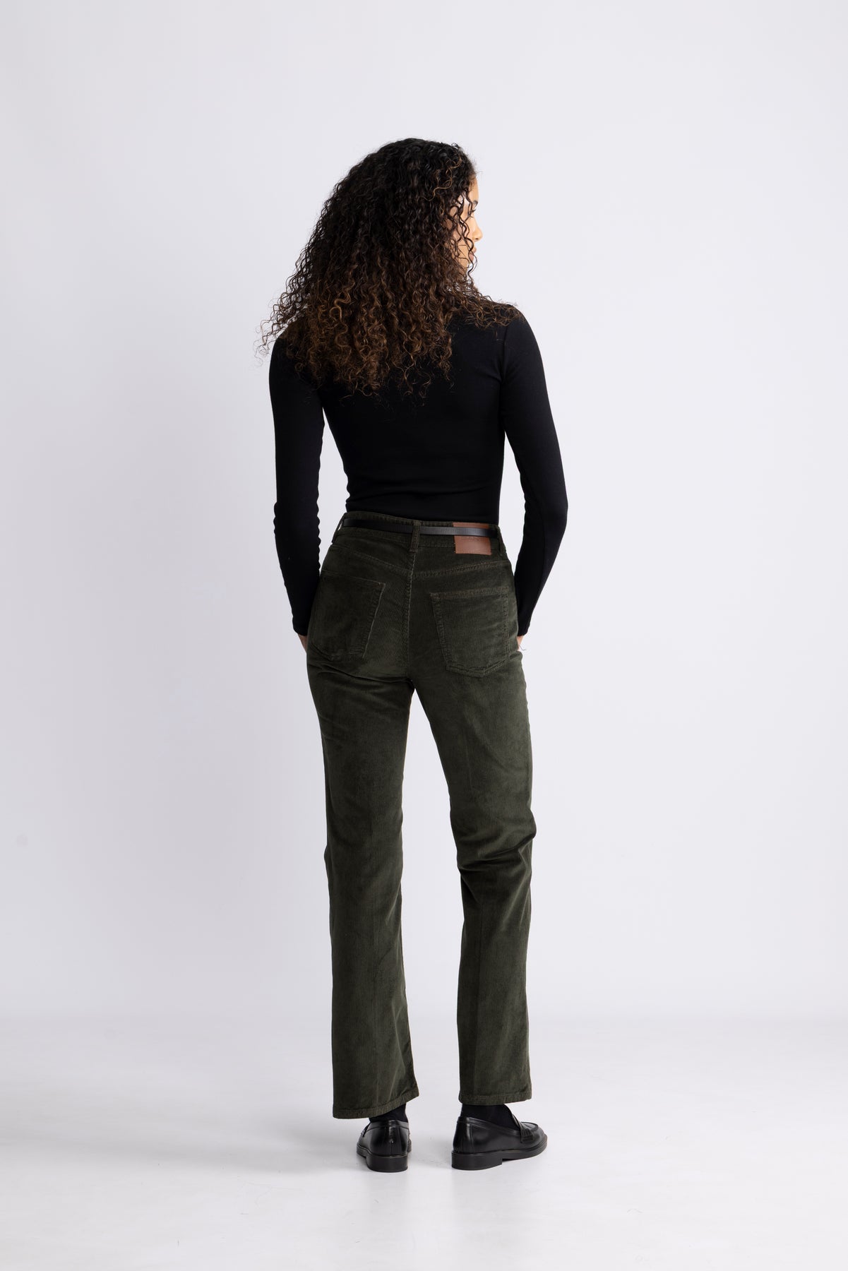 Slim Flare Stretch Corduroy Jeans - Green Lagoon