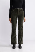 Slim Flare Stretch Corduroy Jeans - Green Lagoon