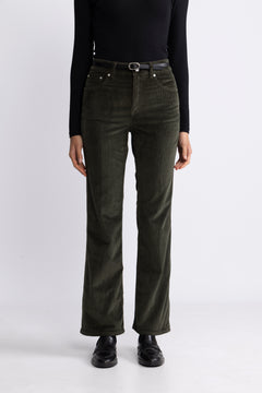 Slim Flare Stretch Corduroy Jeans - Green Lagoon
