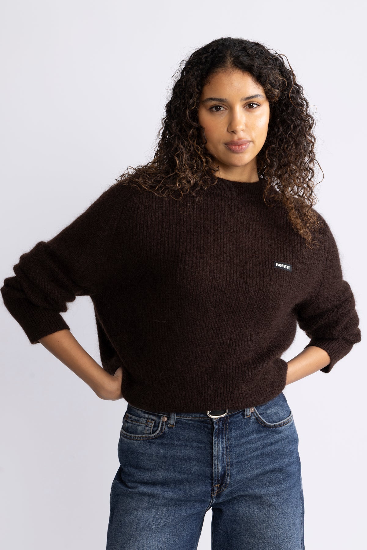 Light Knit Logo Sweater - Chicory Coffee