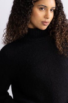 Gabriella Ls Knit High Neck - Black
