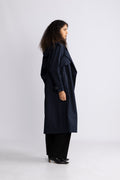 Regndråpe Trench Coat - Navy Pinstripe