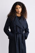 Regndråpe Trench Coat - Navy Pinstripe