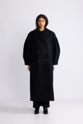 Peacoat Wool Long Coat - Sky Captain