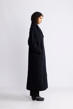 Peacoat Wool Long Coat - Sky Captain