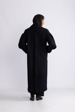 Peacoat Wool Long Coat - Sky Captain