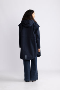 Monsun Coat - Navy Pinstripe