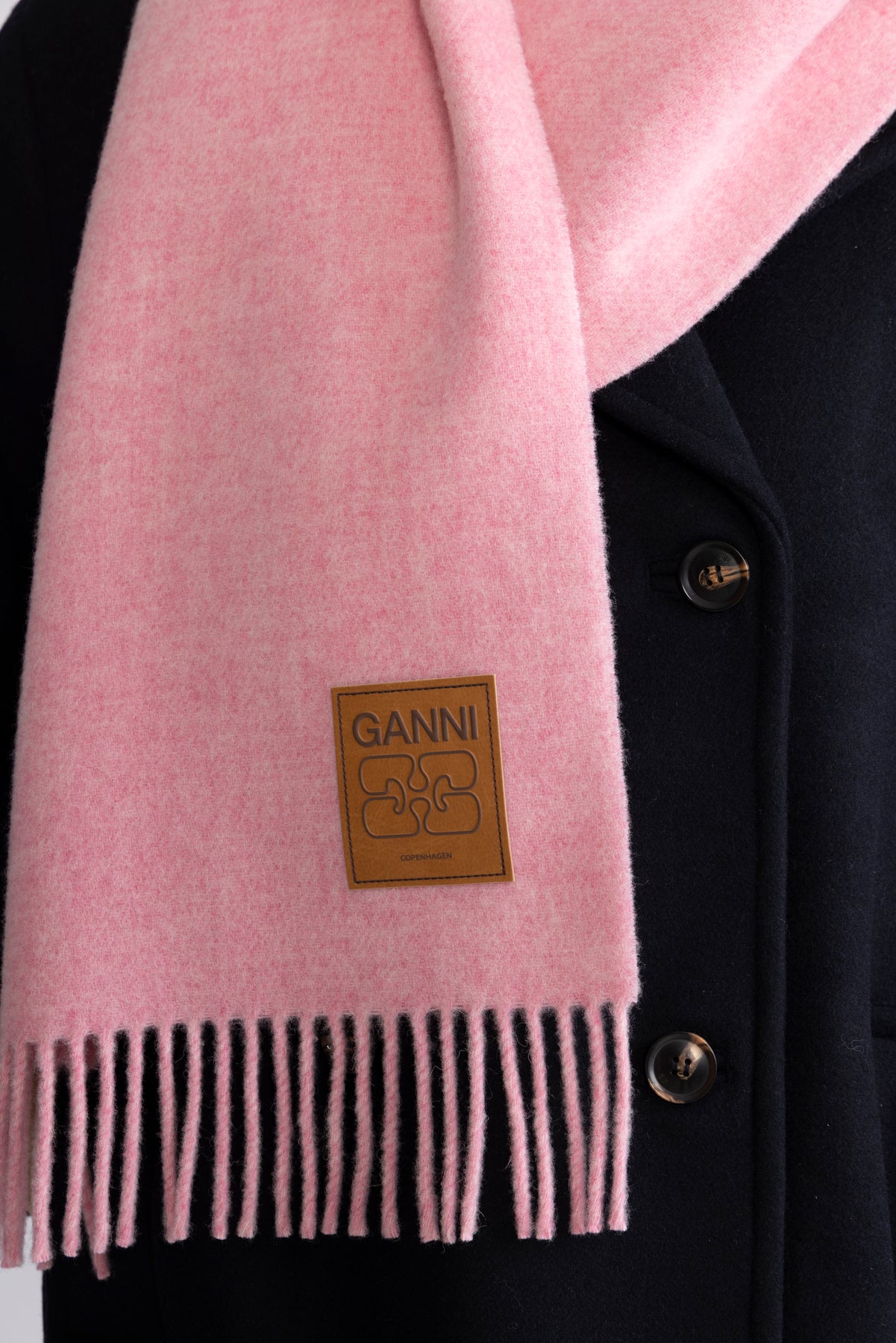 Double Face Wool Solid Scarf - Mauve Morn