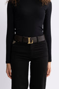 L-Belt - Brown W/Gold