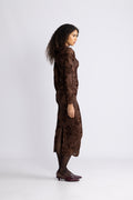 Flower Mesh Pencil Skirt - Chicory Coffee
