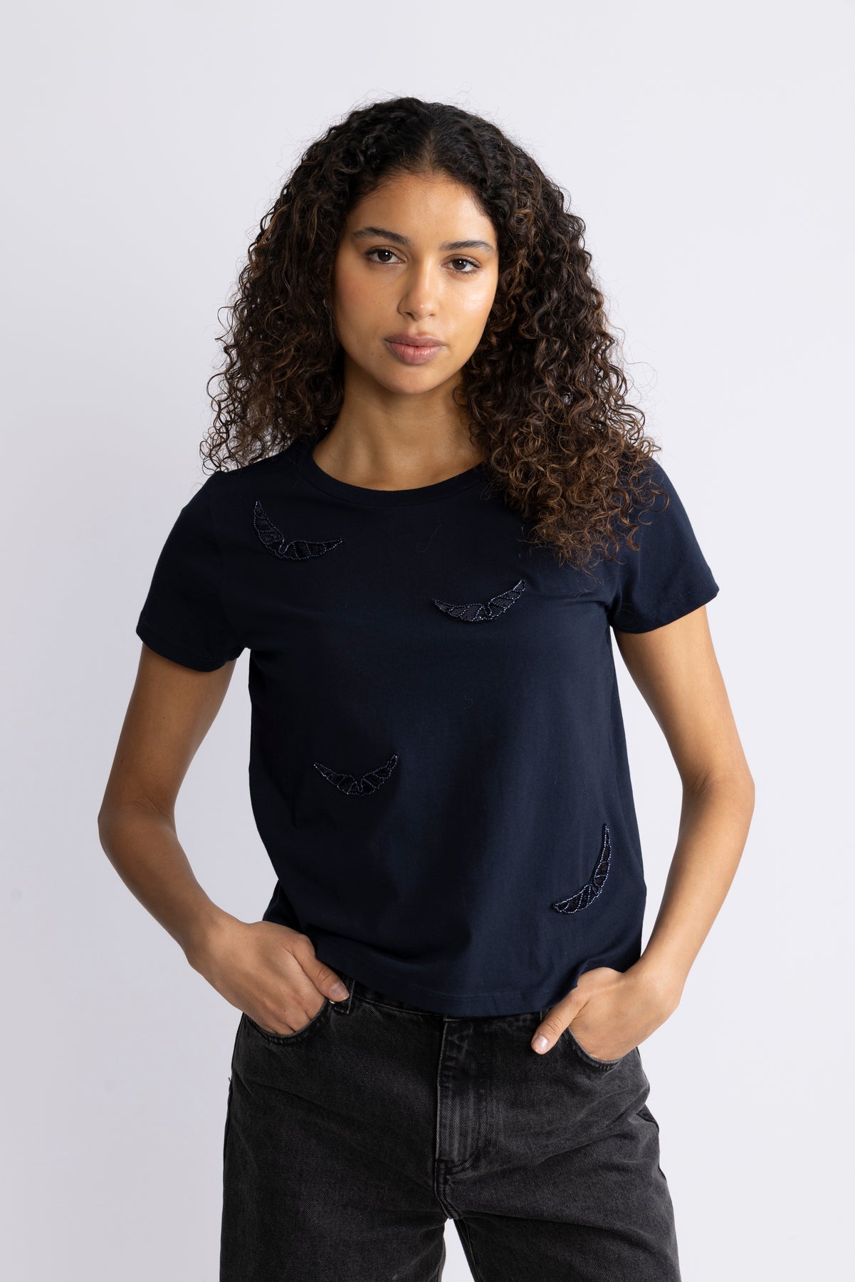 Alys Hc Embroidery Wings - Encre