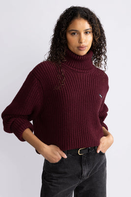 Knit Turtleneck Jumper - Zinfandel