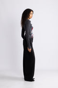 Soft Rigid Denim Baggy Jeans - Black Washed