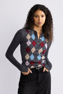 Fine Merino Jacquard Polo - Paloma