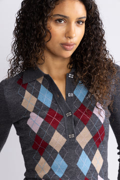 Fine Merino Jacquard Polo - Paloma