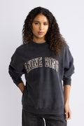 Miles Sweatshirt Anine Bing Leopard - Washed Black