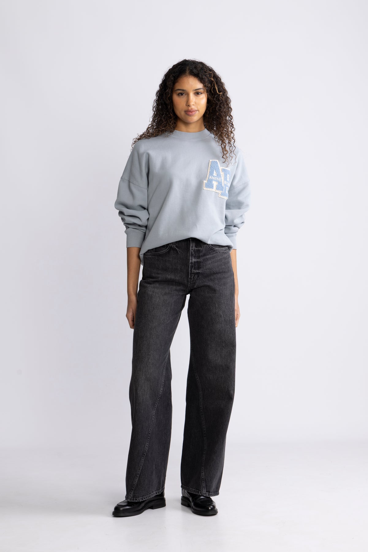 Miles Oversized Sweatshirt Letterman - Pastel Blue
