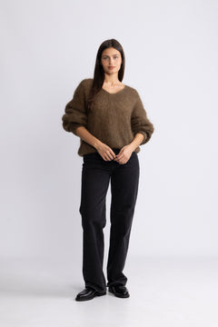 Milana Ls Mohair Knit - Cocoa